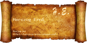 Herczog Ernő névjegykártya
